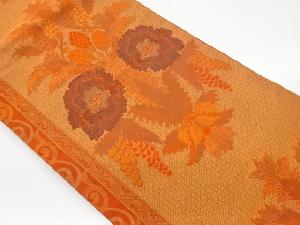 リサイクル　草花模様織出し名古屋帯